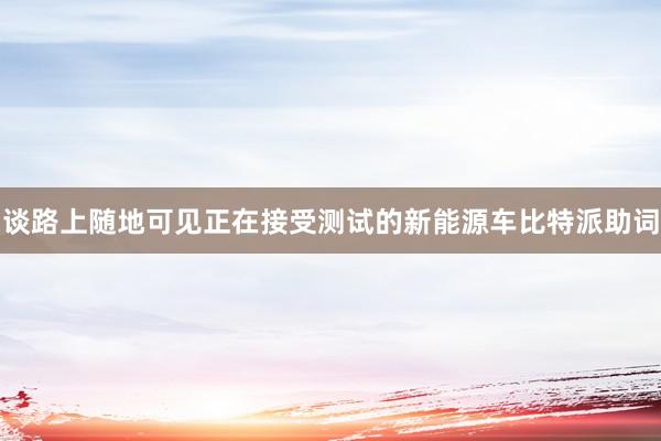 谈路上随地可见正在接受测试的新能源车比特派助词