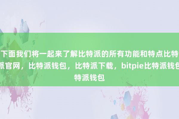 下面我们将一起来了解比特派的所有功能和特点比特派官网，比特派钱包，比特派下载，bitpie比特派钱包