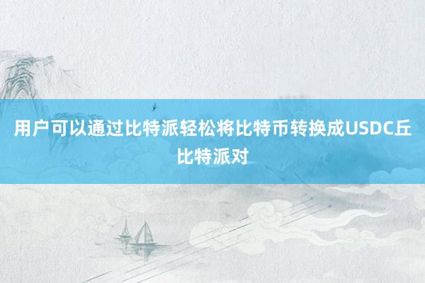 用户可以通过比特派轻松将比特币转换成USDC丘比特派对