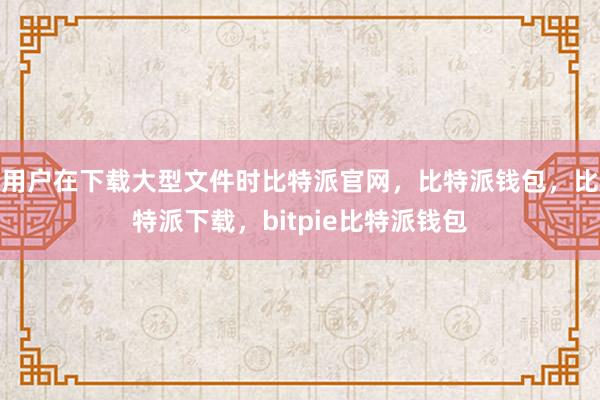 用户在下载大型文件时比特派官网，比特派钱包，比特派下载，bitpie比特派钱包