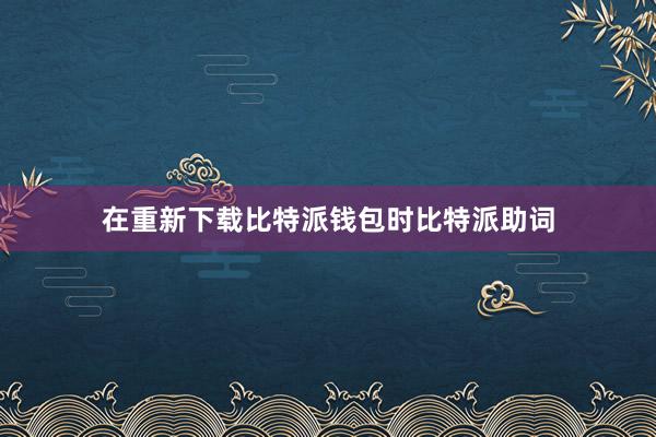 在重新下载比特派钱包时比特派助词