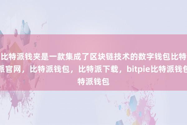 比特派钱夹是一款集成了区块链技术的数字钱包比特派官网，比特派钱包，比特派下载，bitpie比特派钱包