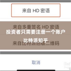 投资者只需要注册一个账户比特派知乎